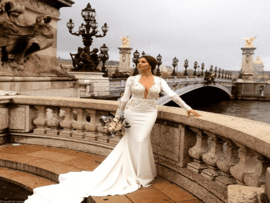 فستان زفاف لاميتا فرنجية watanserb.com