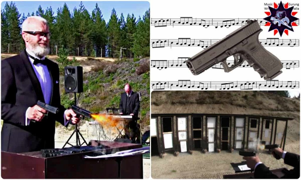 رئيس الاتحاد الروسي للرماية يعزف موسيقى بتهوفن بإطلاق النار