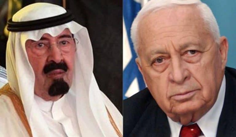 شارون مع الملك عبد الله بن عبد العزيز watanserb.com