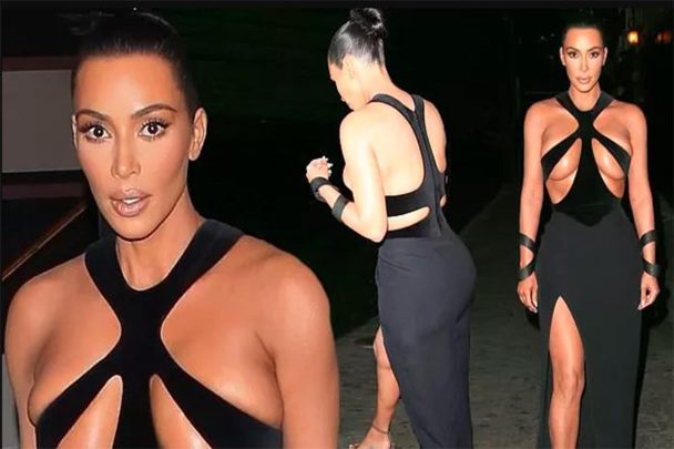 كيم كارداشيان بفستان مكشوف watanserb.com