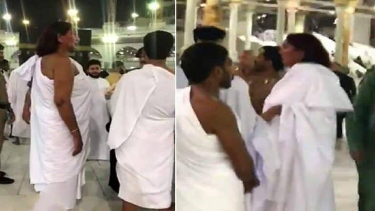 معتمرة ترتدي زي إحرام الرجال داخل الحرم المكي watanserb.com