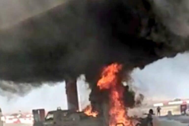 حريق محطة وقود عمان watanserb.com