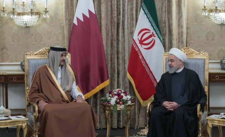 حسن روحاني وأمير قطر watanserb.com