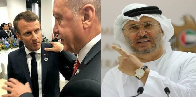 أنور قرقاش يدافع عن ماكرون ويهاجم اردوغان watanserb.com