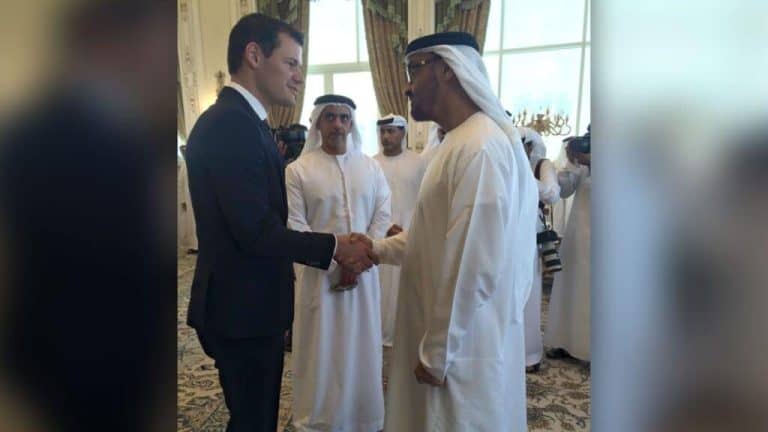 الوزير بيار موديه ومحمد بن زايد watanserb.com