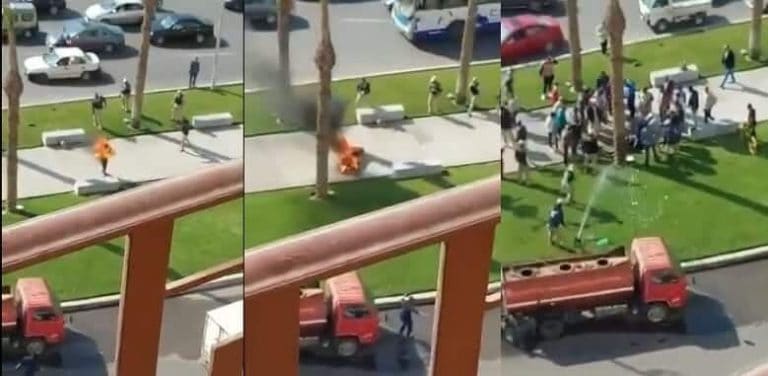 مصري يحرق نفسه في ميدان التحرير watanserb.com