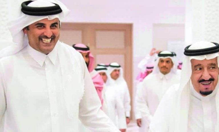 الشيخ تميم بن حمد وملك السعودية سلمان بن عبدالعزيز- المصالحة السعودية وقطر watanserb.com