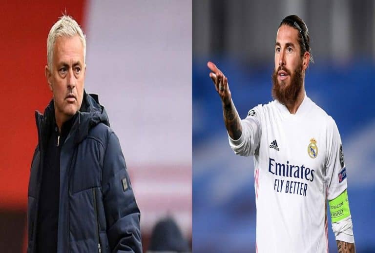 اللاعب الإسباني راموس والمدرب جوزيف مورينيو watanserb.com