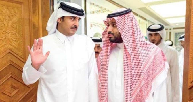 محمد بن سلمان والأمير تميم بن حمد watanserb.com