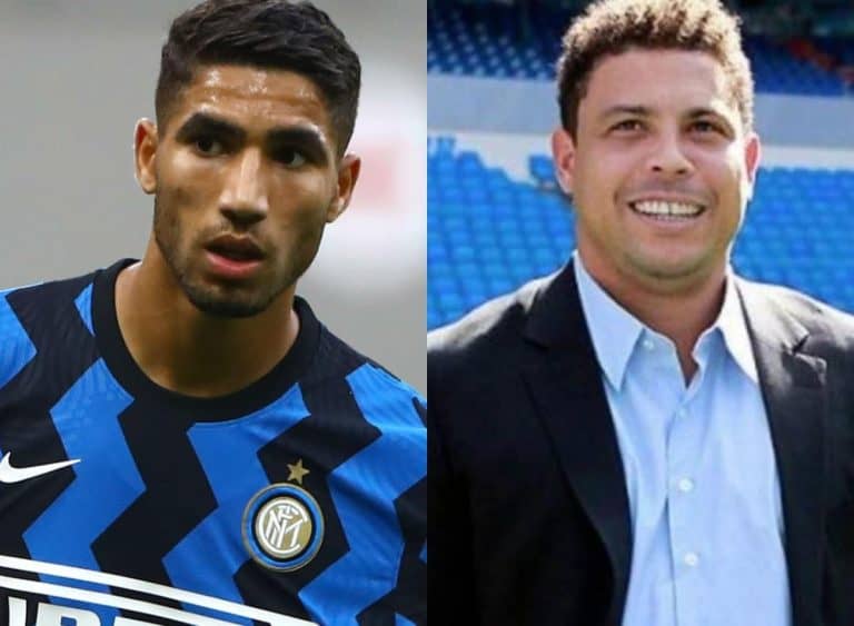 الأسطورة البرازيلية رونالدو وأشرف حكيمي watanserb.com