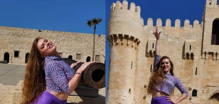 الراقصة الروسية ديانا تثير ضجة بجلسة تصوير في صحن قلعة قايتباي الأثرية watanserb.com