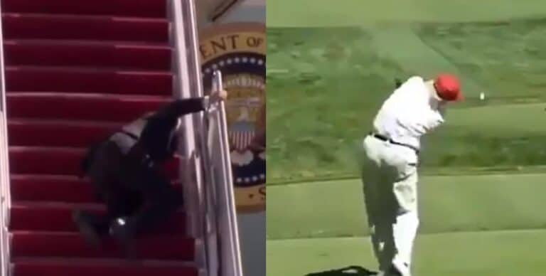 نجل ترامب يسخر من تعثر بايدن على درج الطائرة بفيديو لوالده watanserb.com