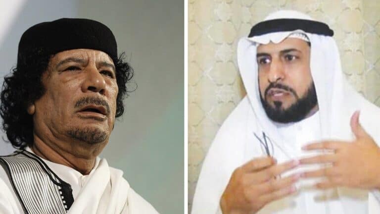 حاكم المطيري ومعمر القذافي watanserb.com