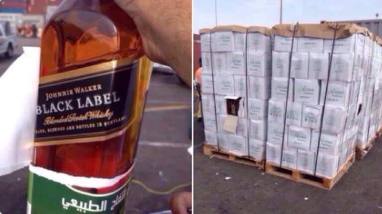 شحنة خمور قادمة من لبنان watanserb.com