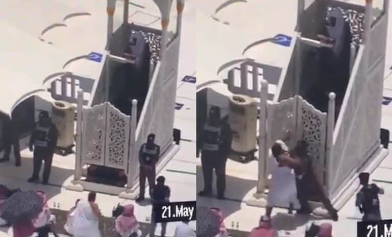 محاولة اقتحام منبر الحرم المكي خلال خطبة الجمعة watanserb.com