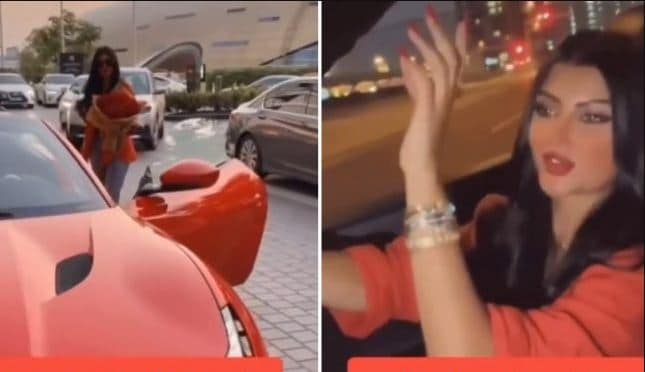 سيارة ملكة كابلي الفيراري تثير ضجة واسعة ومغردون: من أين لك هذا؟ ملكة كابلي watanserb.com