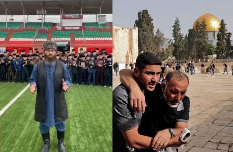 شاهد ماذا فعلت مساجد الشيشان وحفظة القرآن في ليلة القدر نصرةً للقدس والأقصى! من الشيشان رسالة تضامن مؤثرة مع أهالي مدينة القدس watanserb.com