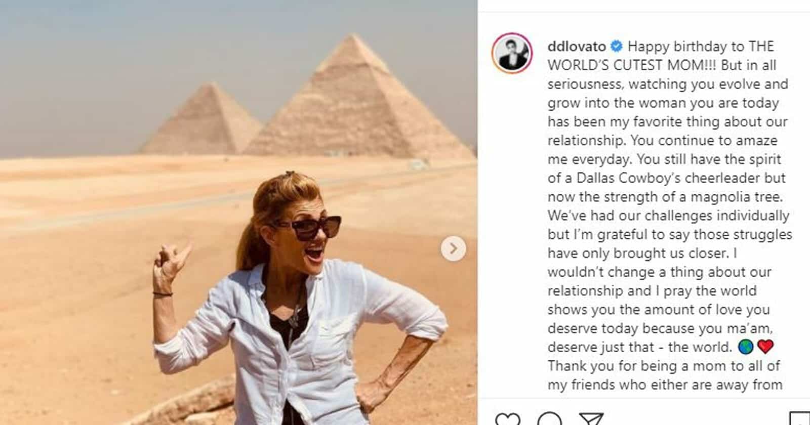 ديمي لوفاتو تحتفل بعيد ميلاد والدتها