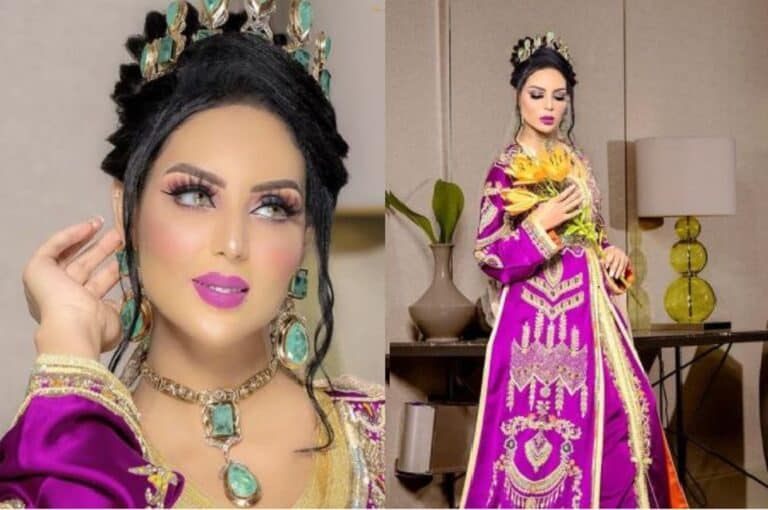 شقيقة دنيا بطمة كالعروس بقفطان مغربي watanserb.com