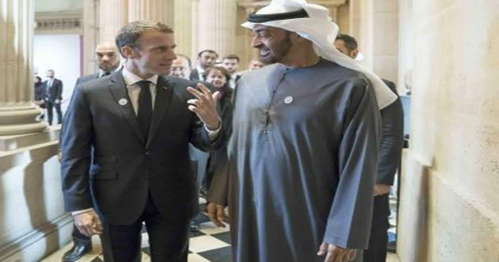 حساب إماراتي: محمد بن زايد يأمر بوقف تمويل حملة ماكرون الانتخابية محمد بن زايد وماكرون watanserb.com