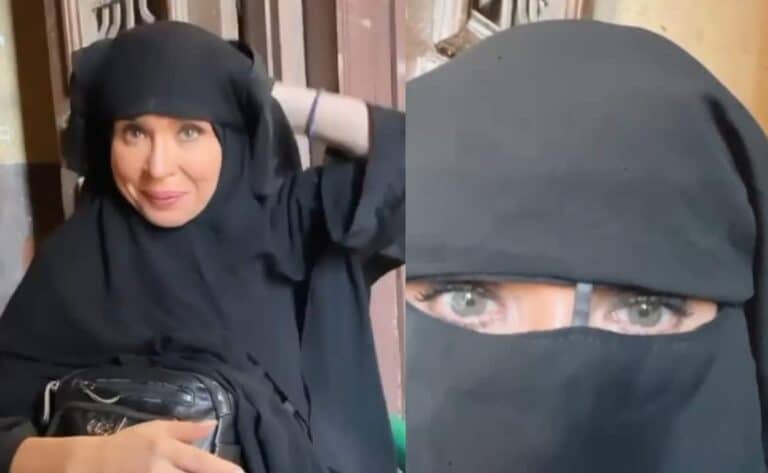 الراقصة دينا تظهر بالنقاب بعد شهر من ظهورها بالحجاب .. ما السر (شاهد) الراقصة دينا بالنقاب watanserb.com