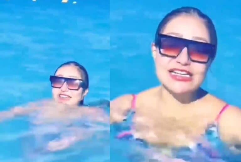 ليلى علوي تسبح في الساحل الشمالي watanserb.com