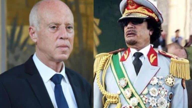 معمر القذافي وقيس سعيد watanserb.com