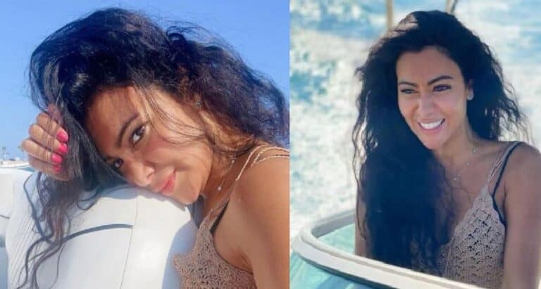 ميرهان حسين تغطي مفاتنها بقبعة فقط وتحذف الصور لاحقاً بعد الهجوم عليها! ميرهان حسين بصورة جريئة على البحر watanserb.com