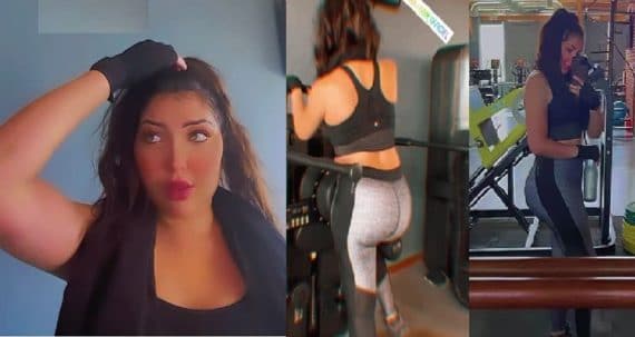 دنيا بطمة تستعرض رشاقتها في الجيم