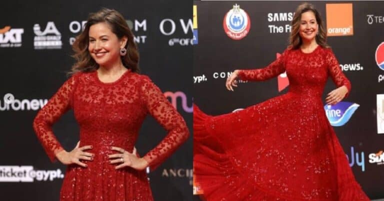 ريا أبي راشد تتفوق على رانيا يوسف وتظهر بفستان “بدون بطانة”! ريا أبي راشد بفستان جريء في ختام الجونة watanserb.com