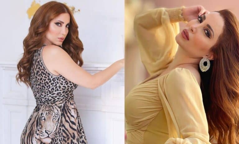 نسرين طافش بإطلالة مثيرة بفستان مكشوف الصدر watanserb.com