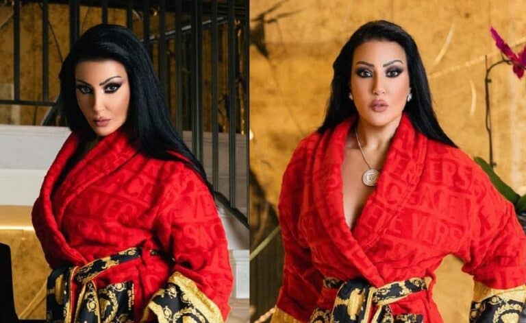 سمية الخشاب ترتدي روب الاستحمام بطريقة فستان السهرة watanserb.com