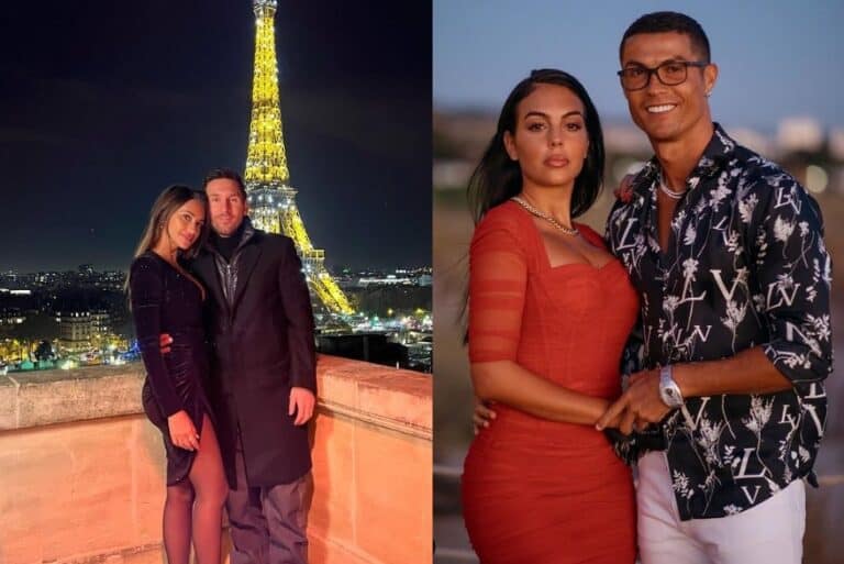 ميسي يتبادل قبلات حارة مع زوجته أمام برج إيفل وجورجينا تعلق watanserb.com