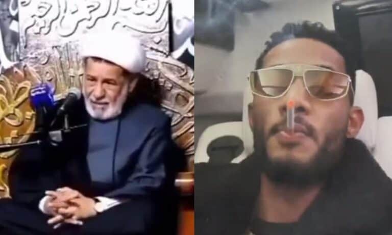 داعية عراقي يهاجم محمد رمضان بألفاظ حادّة من داخل المسجد! (فيديو) داعية عراقي يهاجم محمد رمضان watanserb.com