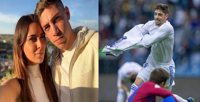 احتفال هستيري لزوجة فالفيردي بعد إحراز الأخير هدف الفوز في الكلاسيكو (شاهد) زوجة فالفيردي والاحتفال بهدف زوجها في قمة الكلاسيكو الإسباني watanserb.com