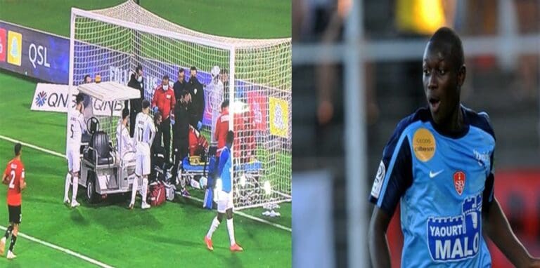 إيقاف مباراة الوكرة والريان في الدوري القطري بعد سقوط النجم المالي عثمان كوليبالي مغشياً عليه watanserb.com