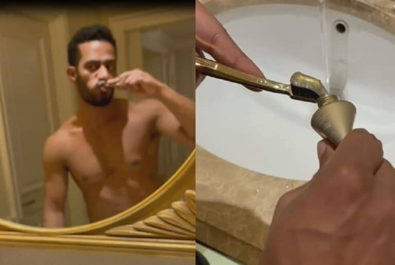 محمد رمضان يستفز جمهوره من جديد بمعجون أسنان من الذهب عيار 24! معجون أسنان محمد رمضانwatanserb.com