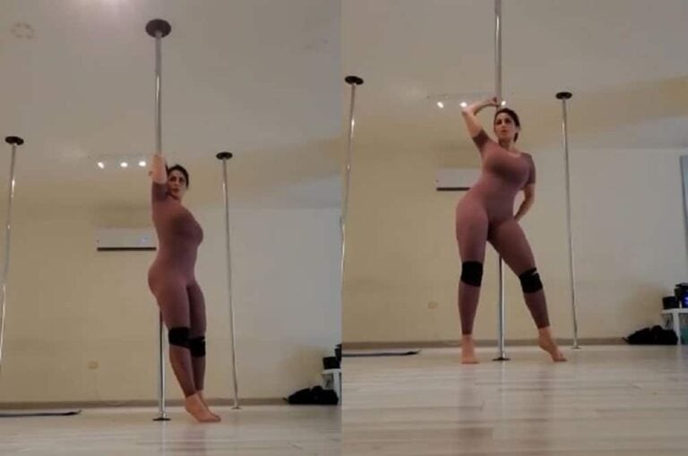 ندى الكامل ترقص على العمود مثل فتيات الإثارة في الملاهي الليلة watanserb.com