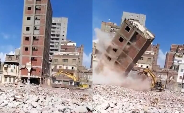 سقوط برج سكني خلال هدد جدة watanserb.com