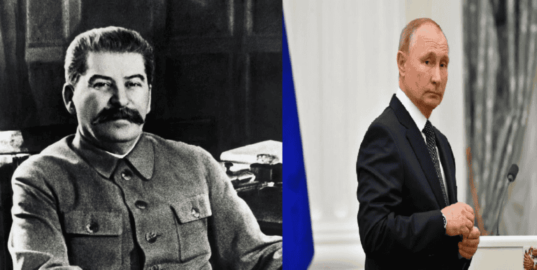الرئيس الروسي فلاديمير بوتين والزعيم السوفيتي جوزيف ستالين وحرب الشتاء watanserb.com