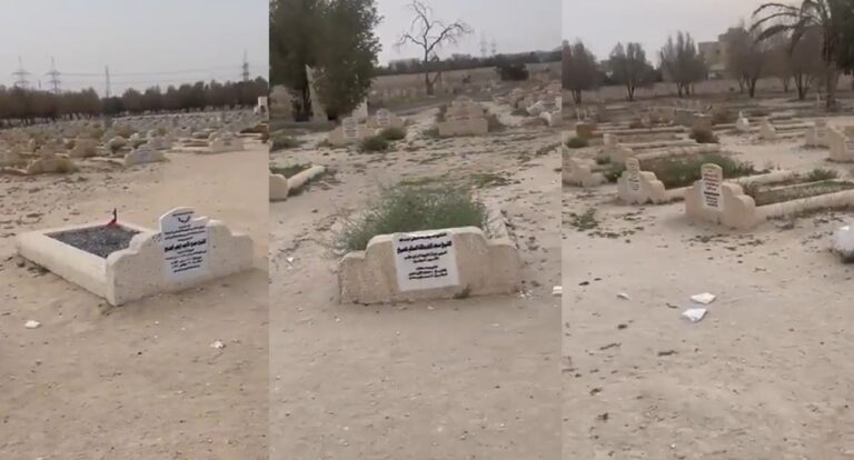 تدمير شواهد قبور لثلاثة من أمراء الكويت داخل مقبرة الصليبيخات watanserb.com