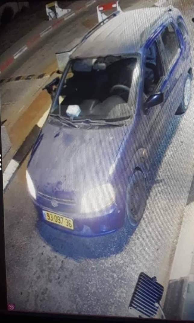 صورة السيارة التي استخدمها المقاومان في تنفيذ عملية مستوطنة أريئيل