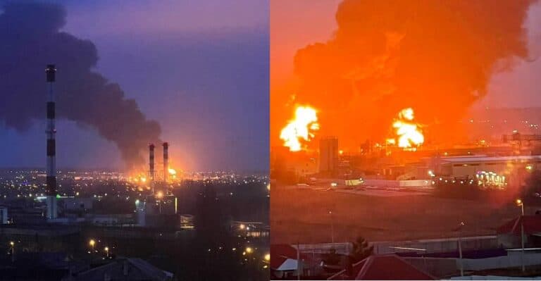 هجوم أوكراني داخل العمق الروسي يستهدف منشأة نفطية ويحولها لكتلة لهب (شاهد) هجوم أوكراني على روسيا watanserb.com