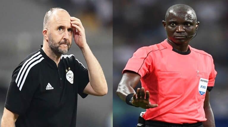 تصريحات جمال بلماضي المثيرة ضد الحكم غاساما توقعه في ورطة! تصريحات جمال بلماضي ضد الحكم الغامبي بكاري غاساما watanserb.com