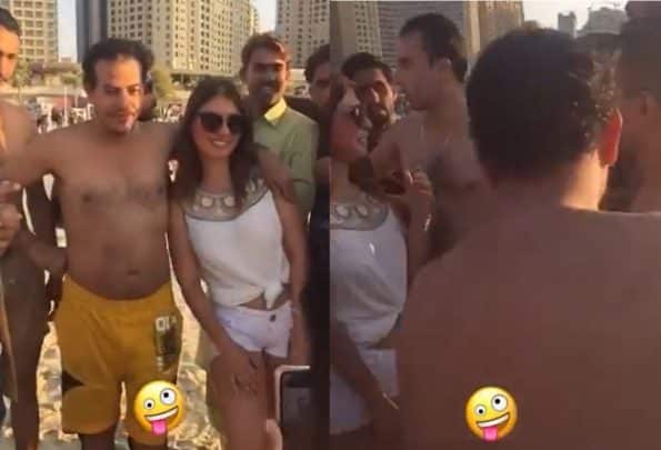 شاهد ماذا فعل مصطافون على شواطئ دبي بشبيهة ميا خليفة! شواطئ دبي watanserb.com