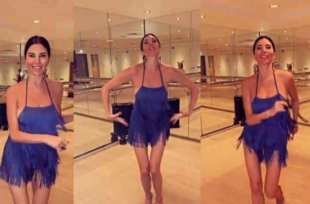 لاميتا فرنجية ببدلة رقص وحركات مثيرة على أغنية لاتينية.. وممثل تركي: "كم بيت خربتي؟"!(فيديو) watanserb.com