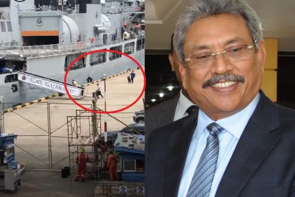 لحظة هروب رئيس سريلانكا watanserb.com