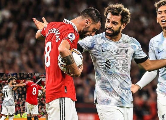 محمد صلاح يشتبك مع “برونو فرنانديز” بسبب الكرة (شاهد) محمد صلاح يشتبك مع برونو فرنانديز في قمة مانشستر يونايتد وليفربول watanserb.com