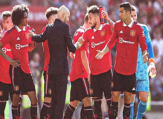 رونالدو يثير الجدل مجددًا بتصرفات غير مبررة خلال المباراة الودية أمام رايو فاليكانو أزمة رونالدو وتين هاج بسبب سوء سلوك اللاعب watanserb.com