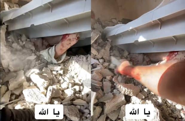 مسن تحت الركام جراء قصف في غزة watanserb.com